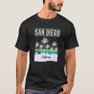 Vintage Summer San Diego California Palm Tree Ocea T-Shirt