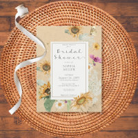 Vintage Summer Sunflower Yellow Shower Invitation