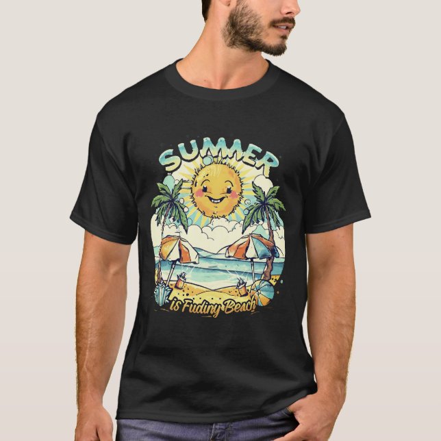 vintage summer vibes t-shirt design (Front)