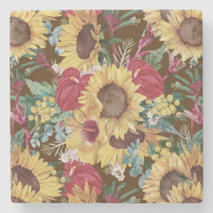 Vintage Summertime Tropical Stone Coaster