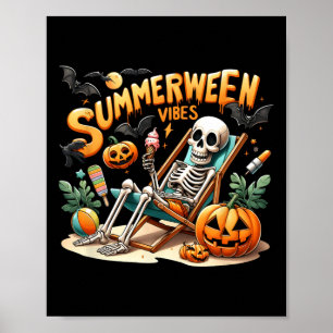 Vintage Summerween Ice Cream Summer Vacation Hallo Poster