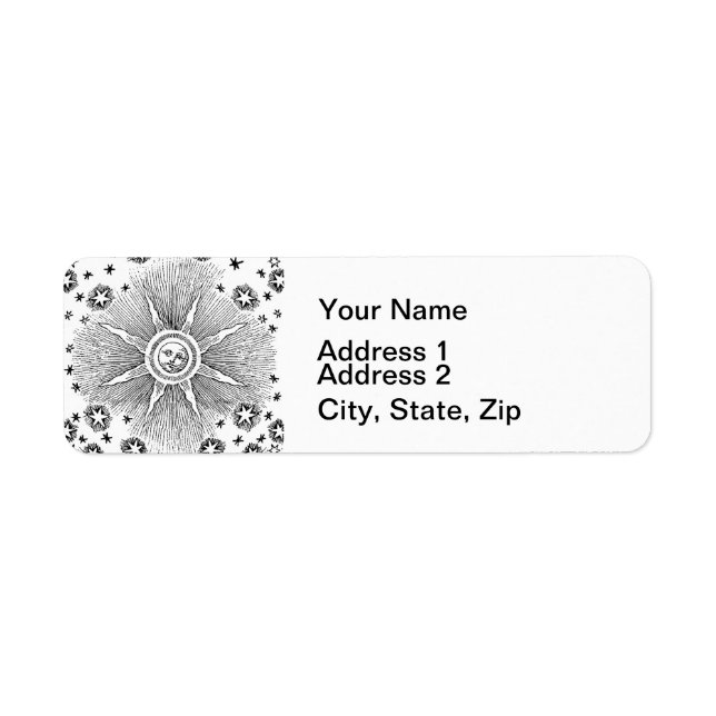 Vintage sun and stars celestial mediaeval sky (Front)