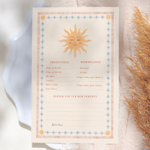 Vintage Sun Baby Shower Predictions & Advice Game