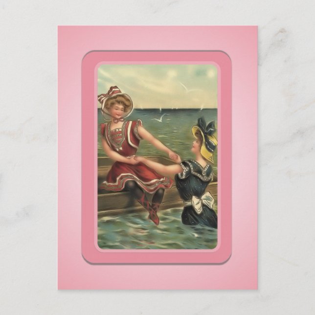 Vintage Sun Bather Beach Babes Postcard (Front)