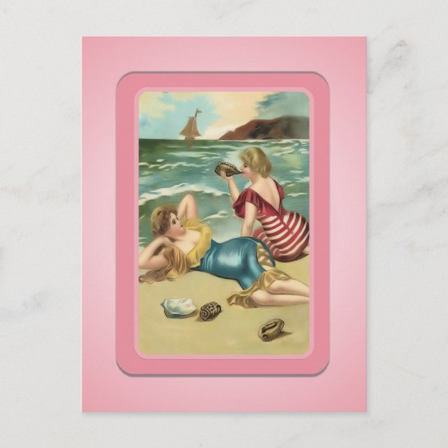 Vintage Sun Bather Beach Babes Postcard (Front)