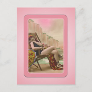 Vintage Sun Bather Beach Babes Postcard