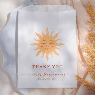 Vintage Sun Boho Sunshine Baby Shower Thank You Favour Bags