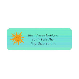 Vintage Sun Retro Adventure Sticker Address Labels