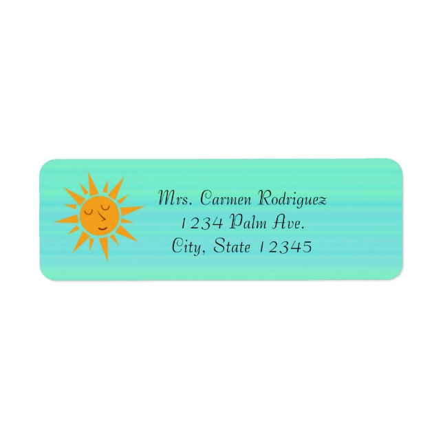 Vintage Sun Retro Adventure Sticker Address Labels (Front)