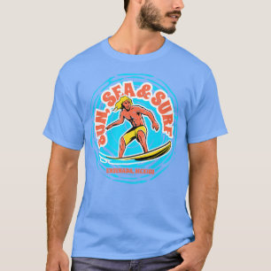 Vintage Sun Sea Surf Ensenada Mexico Retro Surfing T-Shirt