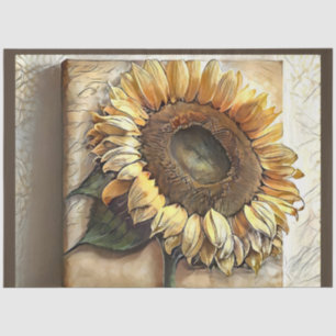 Vintage Sun Sunflower Modern Art Collection Tissue Paper