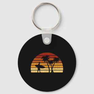 Vintage Sun Surfing Gift For Surfers And Surfers Key Ring