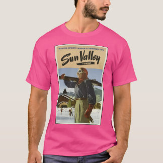 Vintage Sun Valley Idaho Ski Design Oversized T-Shirt