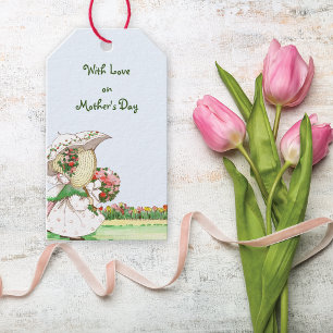 Vintage Sunbonnet Girls Garden Mother's Day Gift Tags