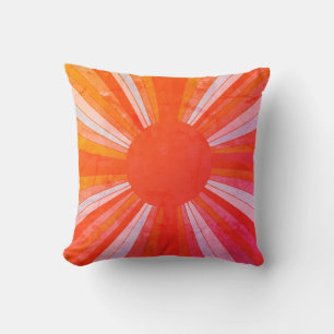 Vintage Sunburst Throw Pillow