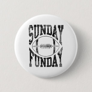Vintage Sunday Funday Footll Men Women Kids 6 Cm Round Badge
