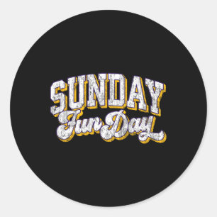 Vintage Sunday Funday Minnesota Football Retro Fun Classic Round Sticker