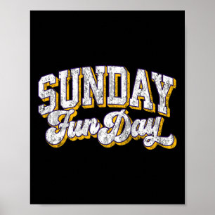 Vintage Sunday Funday Minnesota Football Retro Fun Poster