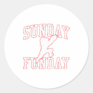 Vintage Sunday Funday New England Football Retro T Classic Round Sticker
