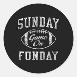 Vintage Sunday Funday T Shirt Dallas Football Retr Classic Round Sticker