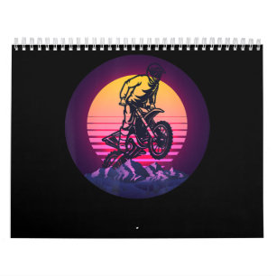 Vintage Sundown Motorbike Gift For Bikers Calendar