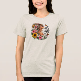 Vintage Sunflower and Butterflies Floral Women's T Tri-Blend Shirt