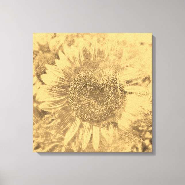 Vintage Sunflower artwork #1 - Wrapped canvas (Front)