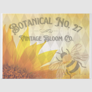 Vintage Sunflower & Bee Botanical Tissue Paper