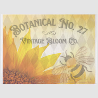 Vintage Sunflower & Bee Botanical Tissue Paper