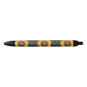 Vintage Sunflower Botanical Art by Merian Black Ink Pen