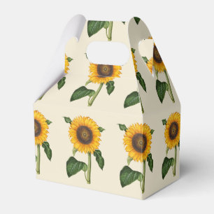 Vintage Sunflower Botanical Art by Merian Favour Box