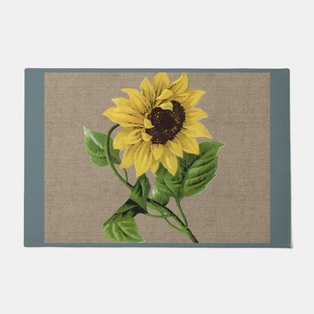 Vintage Sunflower  Country Farm and Pets Doormat (Front)