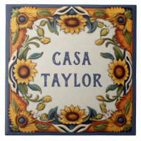 Vintage Sunflower Custom House Name Plate Sign