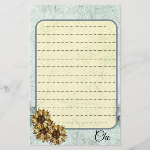 Vintage Sunflower Customised Writing Stationery 
