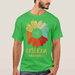 Vintage Sunflower Dyslexia Awareness, Teacher Ther T-Shirt