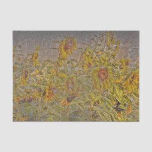 Vintage Sunflower Field Bright Yellow Distressed Tissue Paper