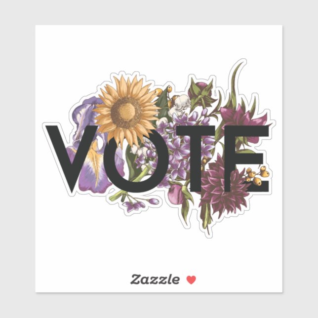 Vintage sunflower Floral Elegant Feminine Go Vote (Sheet)