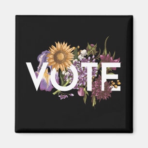Vintage sunflower Floral Elegant Feminine Go Vote Magnet