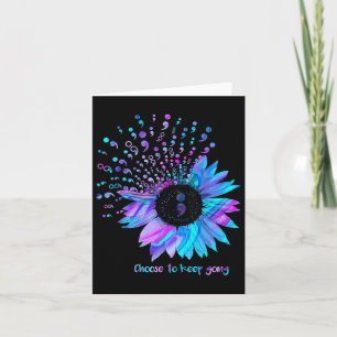 Vintage Sunflower Floral Suicide Prevention Awaren Card