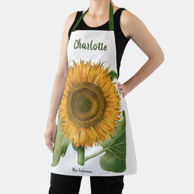 Vintage Sunflower Flower by Basilius Besler Apron (Insitu)