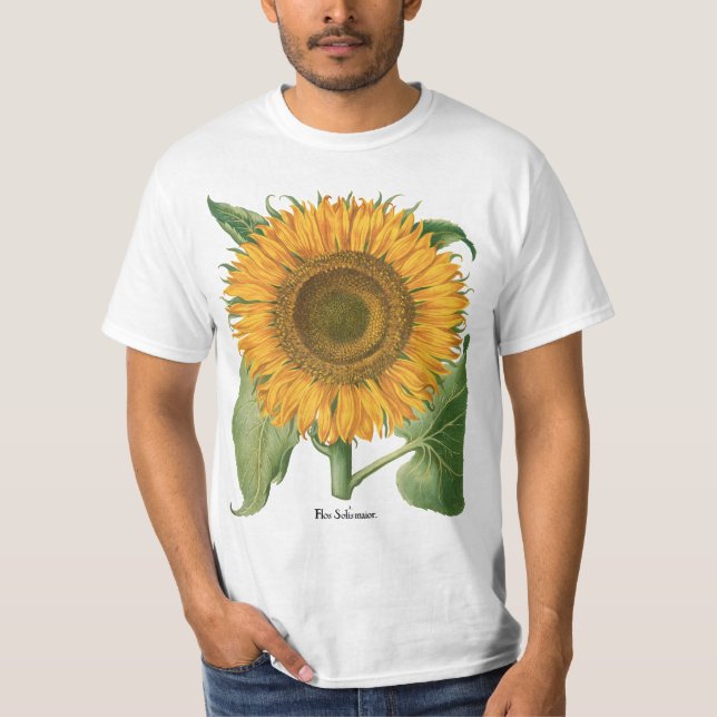 Vintage Sunflower Flower by Basilius Besler T-Shirt (Front)