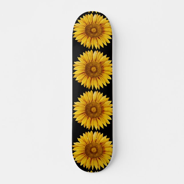 Vintage Sunflower Happy Flower Skateboard (Front)