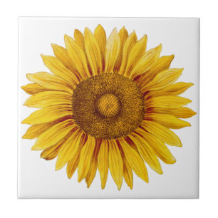 Vintage Sunflower Happy Flower Tile