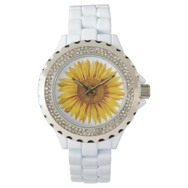 Vintage Sunflower Happy Flower Watch (Front)