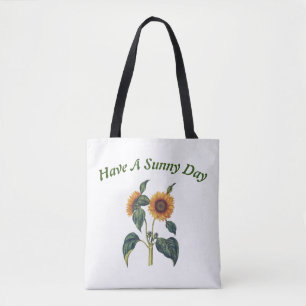 Vintage Sunflower 'Have a Sunny Day' Tote Bag