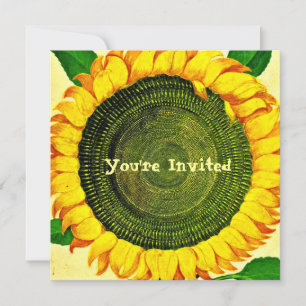 Vintage Sunflower Invitation