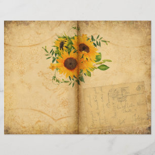 Vintage Sunflower Journal Scrapbook Page