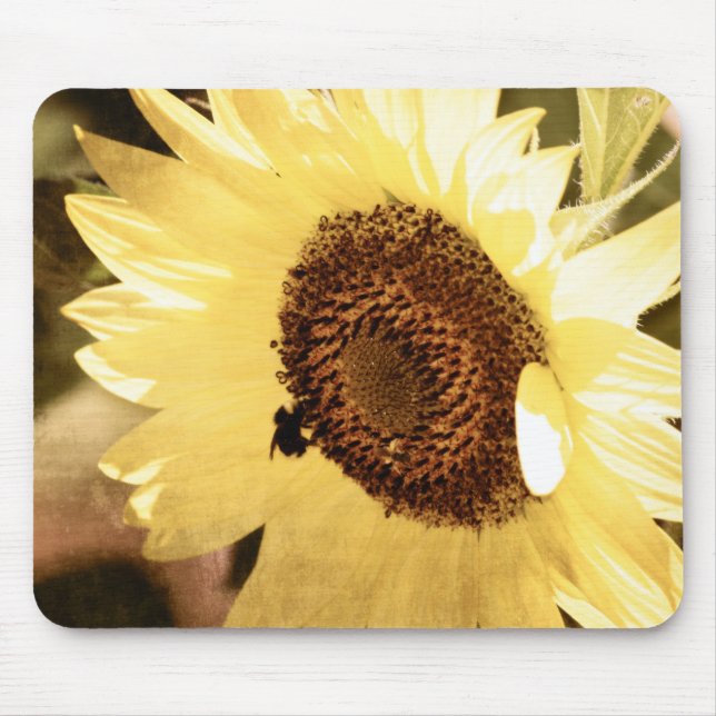 Vintage Sunflower Mouse Mat (Front)