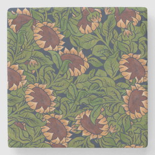 Vintage Sunflower Pattern Cute Sunflowers Art Stone Coaster