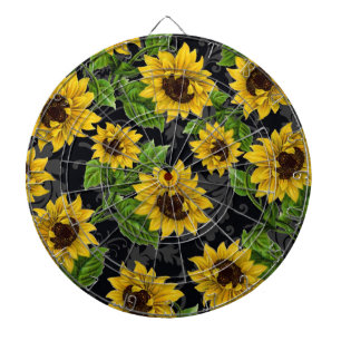 Vintage sunflower pattern dartboard
